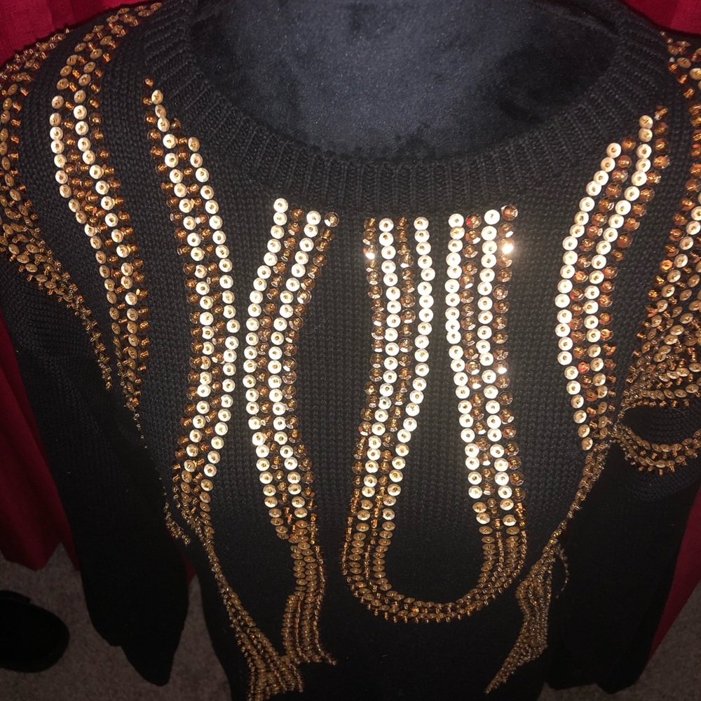 Victoria Harbour Black w/ gold sequins Size Medium